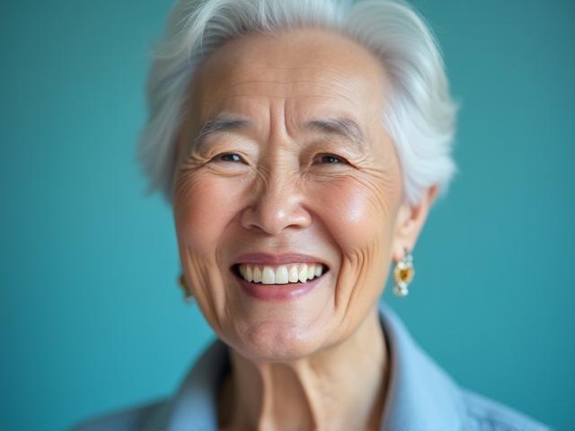微笑的长者体现安心退休